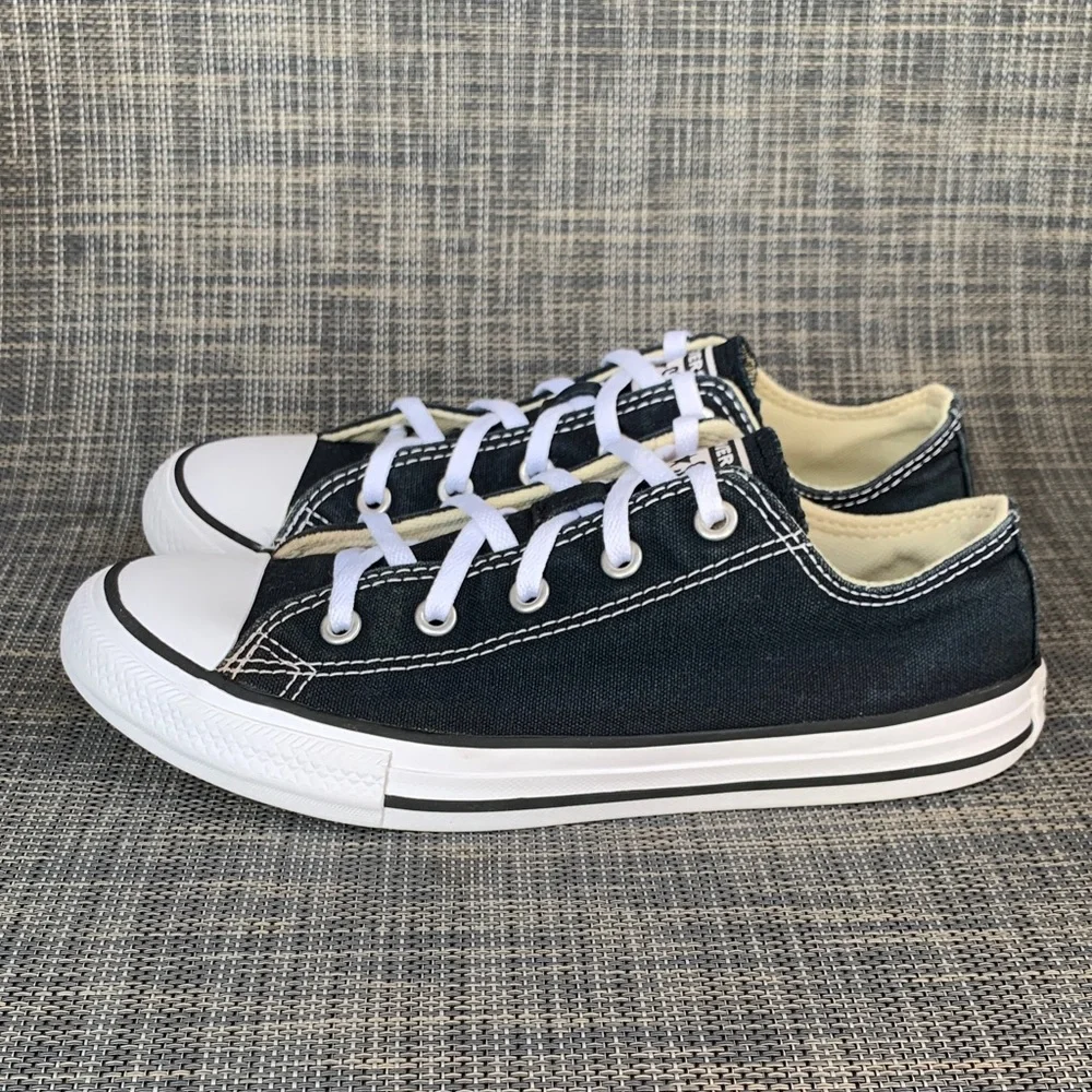 Converse Chuck Taylor All Star Low top Black Canvas Sneakers Shoes Youth Size 3